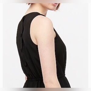 J. Crew Black Button-Back Sleeveless Midi Dress